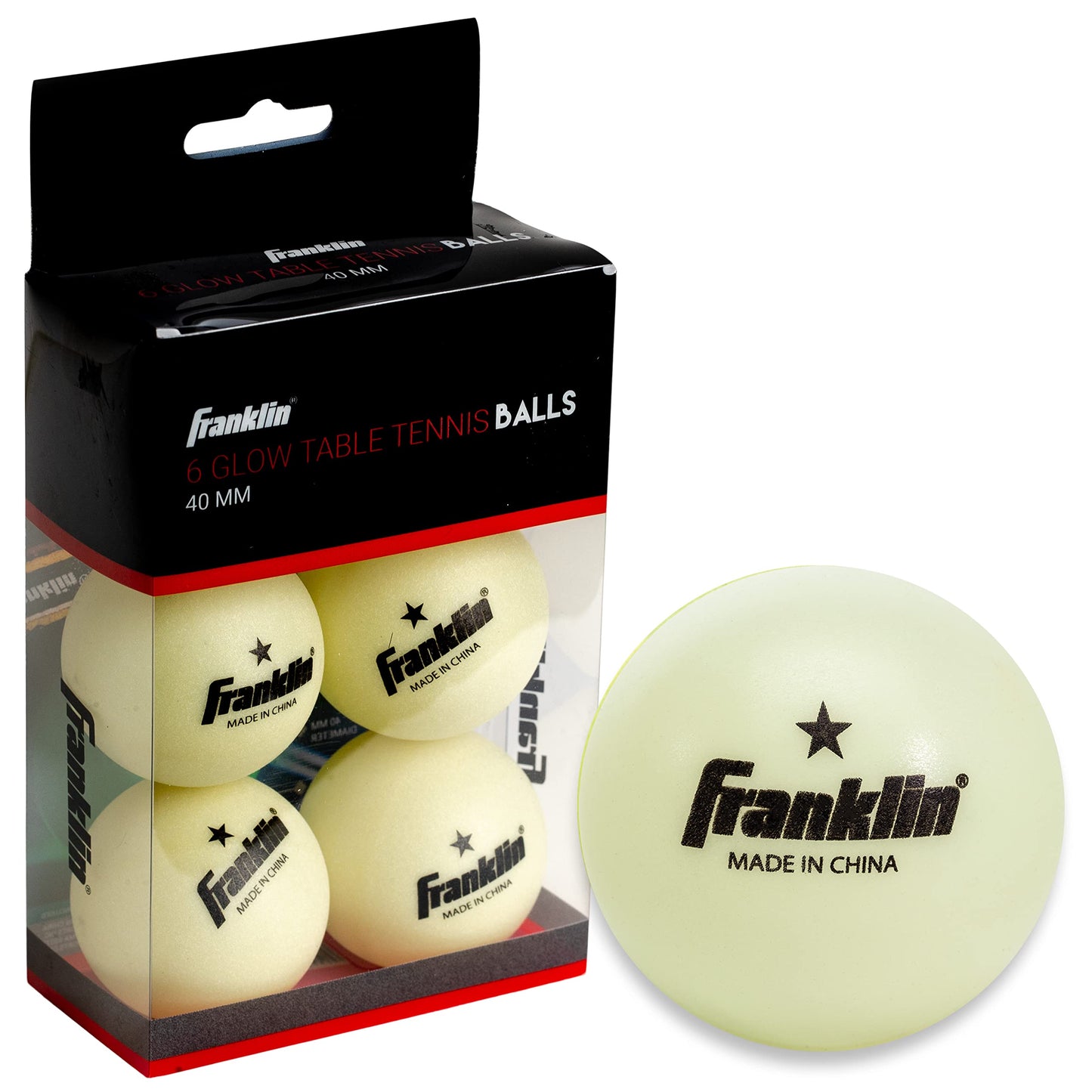 Franklin Sports Ping Pong Balls - Official Size + Weight White 40mm Table Tennis One Star Professional Durable High Performance 12 Count (Pack of 1) Packaging may vary, White