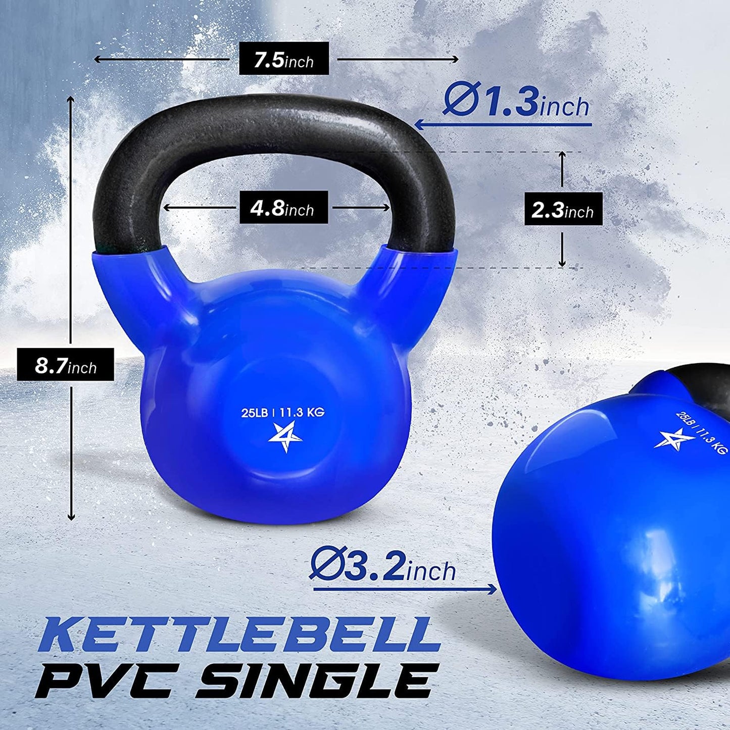 Yes4All Kettlebell Vinyl Coated Cast Iron – Great for Dumbbell Weights Exercises, Full Body Workout Equipment Push up, Grip Strength and Strength Training, PVC