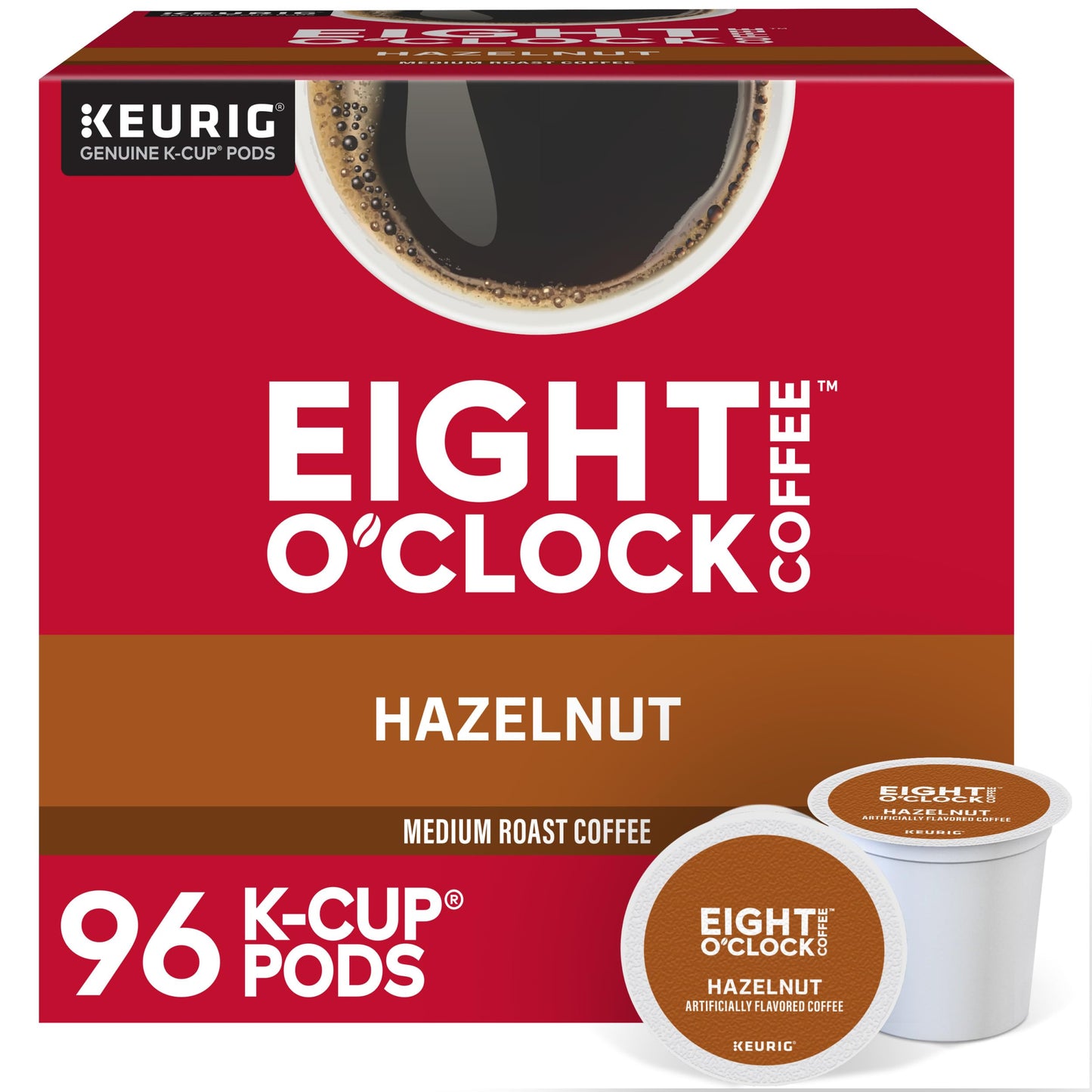 Eight O'Clock Coffee The Original Keurig Single-Serve K-Cup Pods, Medium Roast Coffee, 96 Count (4 Packs of 24)