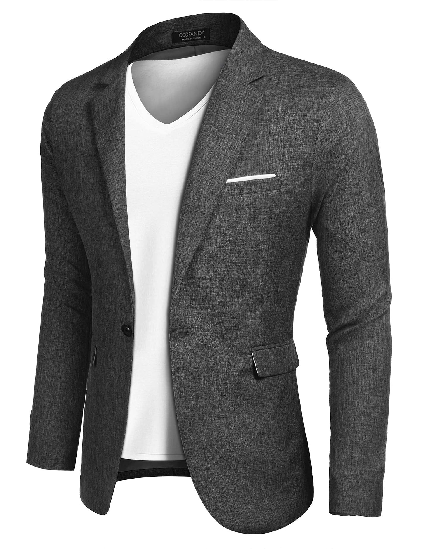 COOFANDY Men's Blazer Casual Sport Coats Slim Fit One Button Suit Jacket Lightweight Sports Jacket