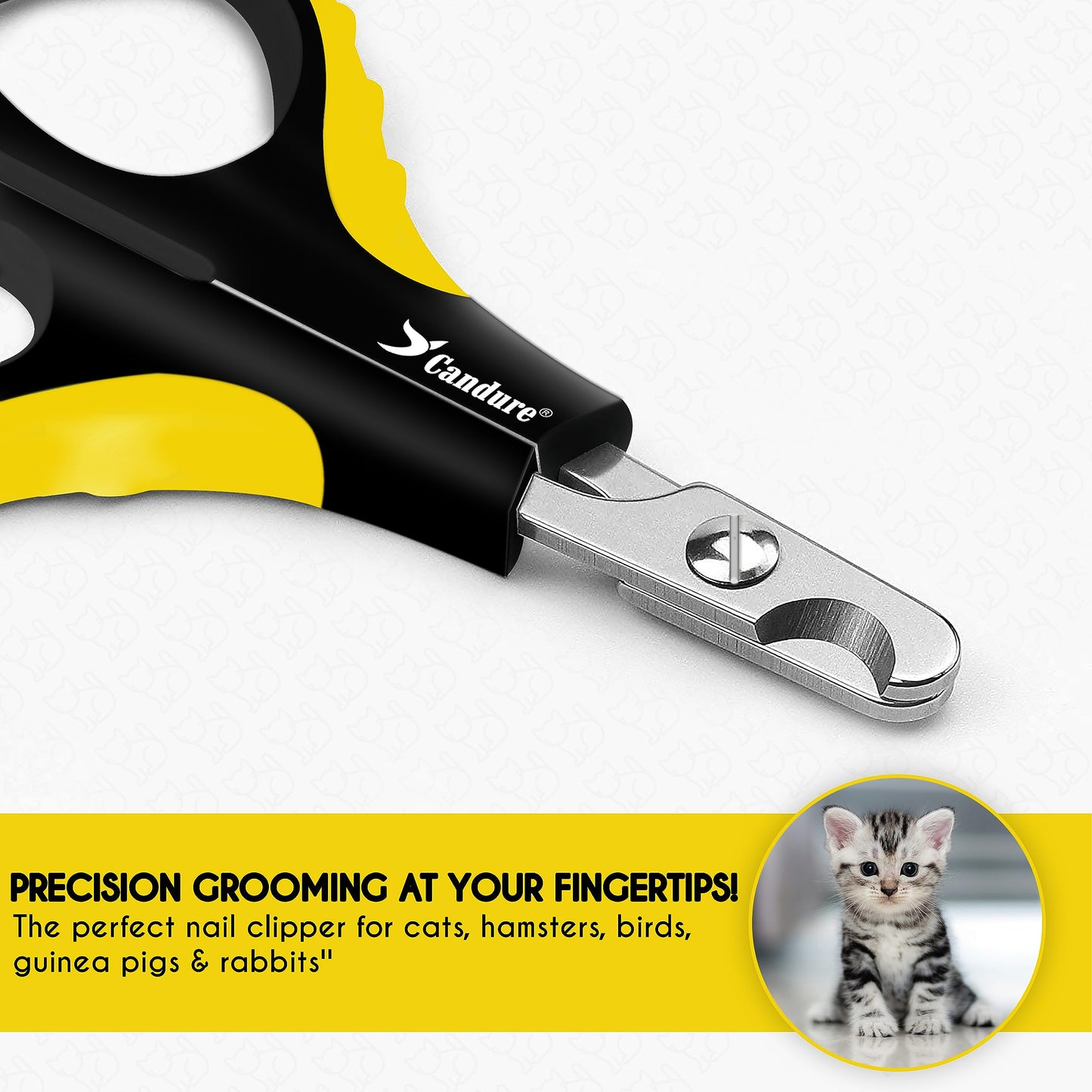 Candure Dog Nail Clippers Professional Pet Nail Clipper Suitable for Large to Medium Dogs, Cats, Rabbits and Guinea Pigs - Safety Lock/Protective Guard to Avoid Over Cutting