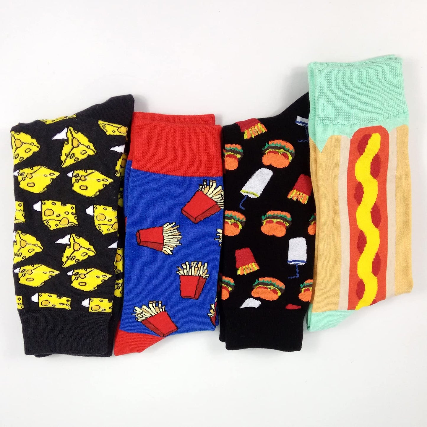 HSELL Mens Fun Patterned Dress Socks Funny Novelty Crazy Design Cotton Socks Gift for Men