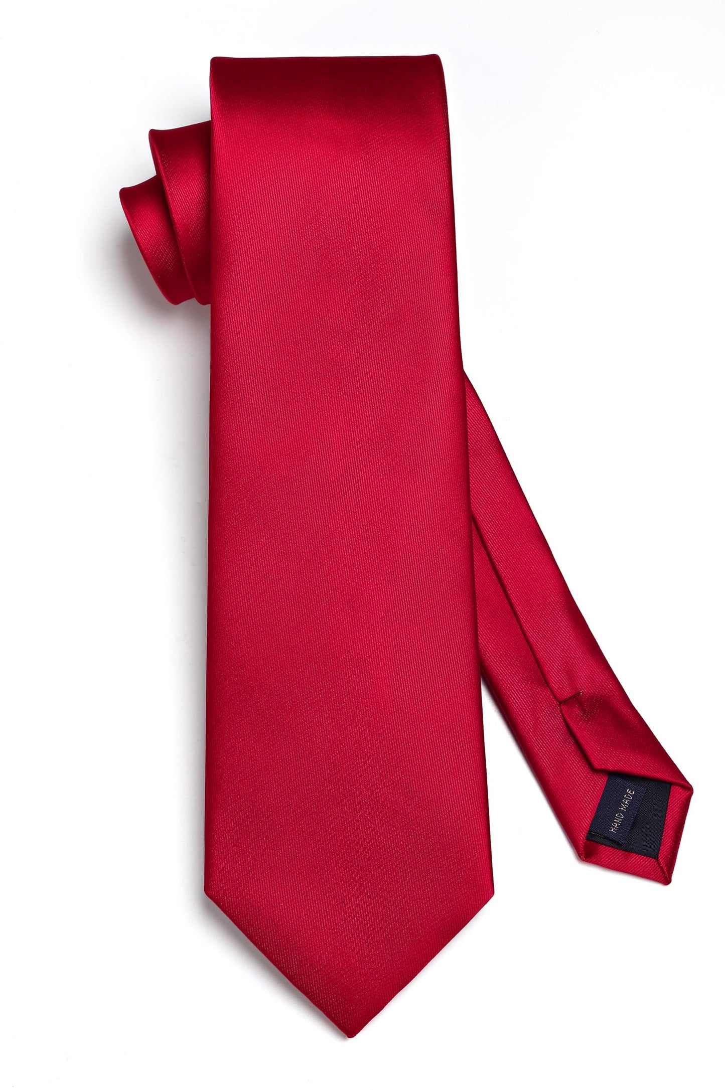 HISDERN Mens Solid Color Ties Formal Satin Necktie and Pocket Square Set Classic Wedding Business Tie & Handkerchief