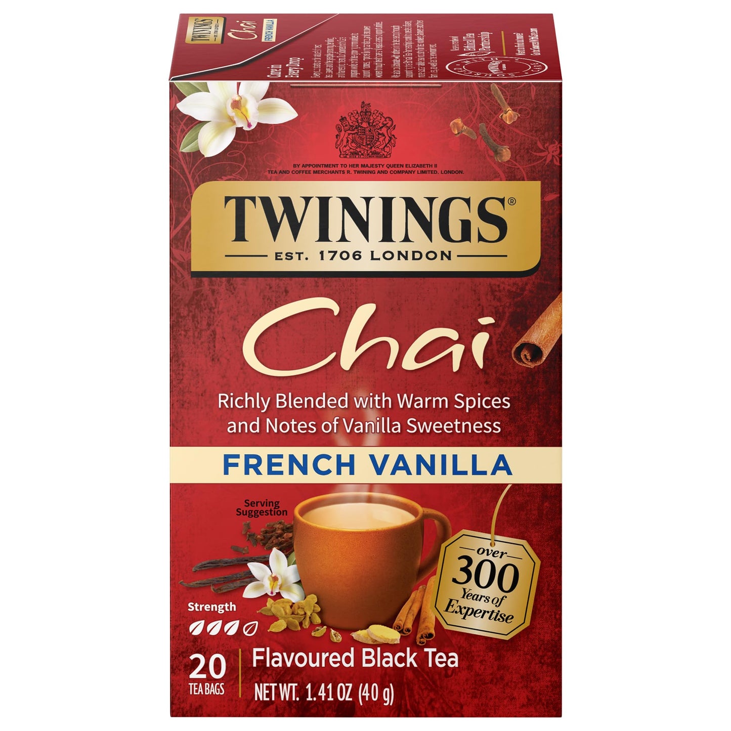 Twinings Decaffeinated English Breakfast Individually Wrapped Black Tea Bags, 20 Count Pack of 6, Flavourful & Robust