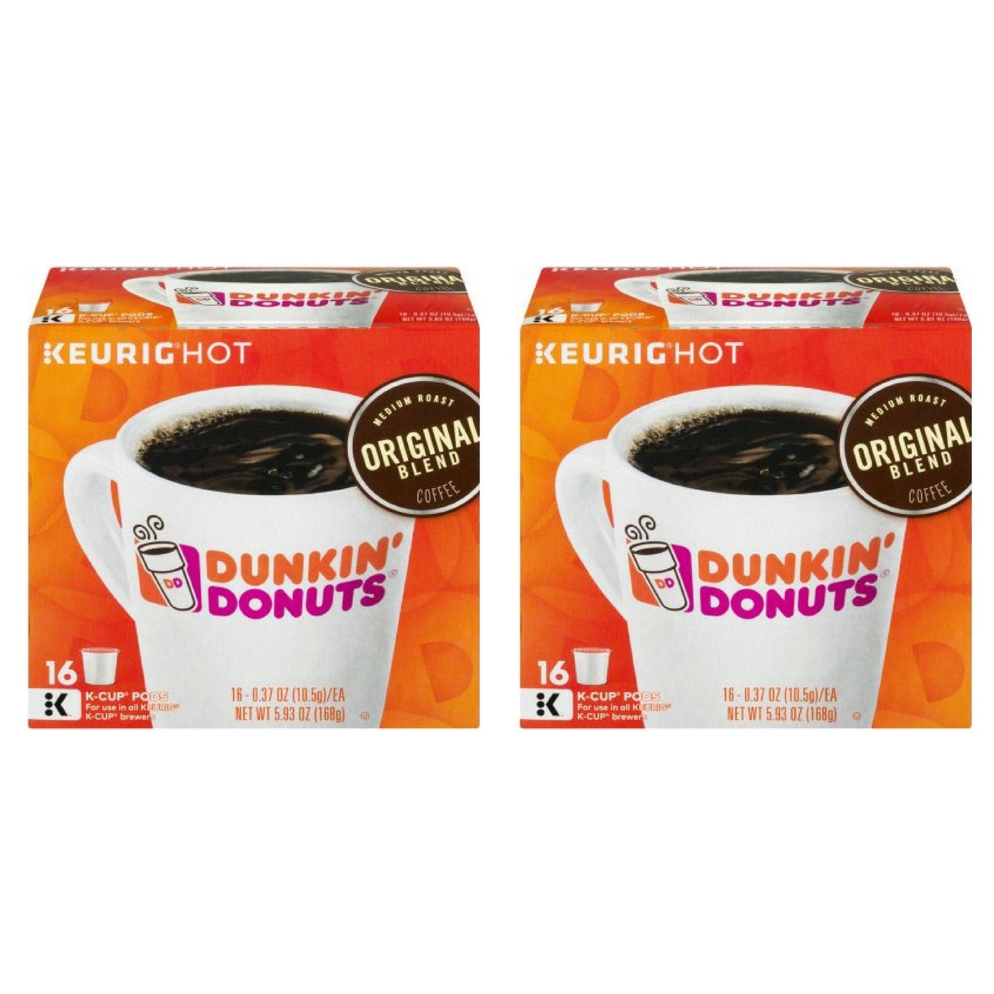 Dunkin' Original Blend Single Serve Keurig K-Cup Pods, Medium Roast Coffee, 60 Pods total (6 Boxes of 10)