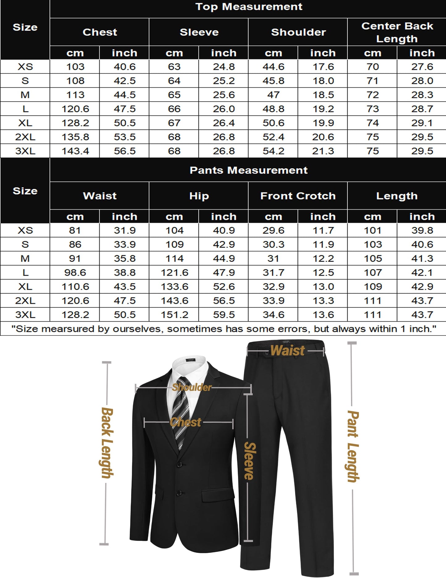 COOFANDY Men's 2 Piece Suits Classic Fit 2 Button Dress Suits Tuxedo Jacket Blazer for Wedding Business Dinner Prom