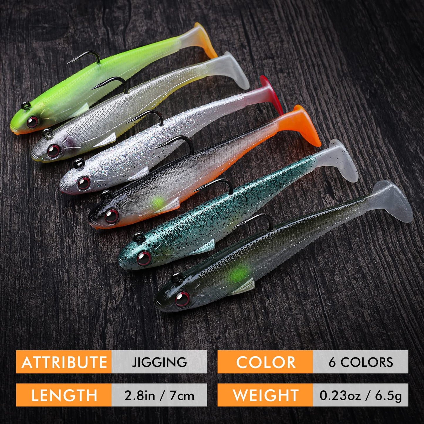 TRUSCEND Pre-Rigged Soft Fishing Lures, Well-Made Easy Catching Lures for Family Fishing, Great Action Swimbait with Spinner, All-Conditions Fishing Gear for Bass Trout Walleye, Crappie Fishing Jigs