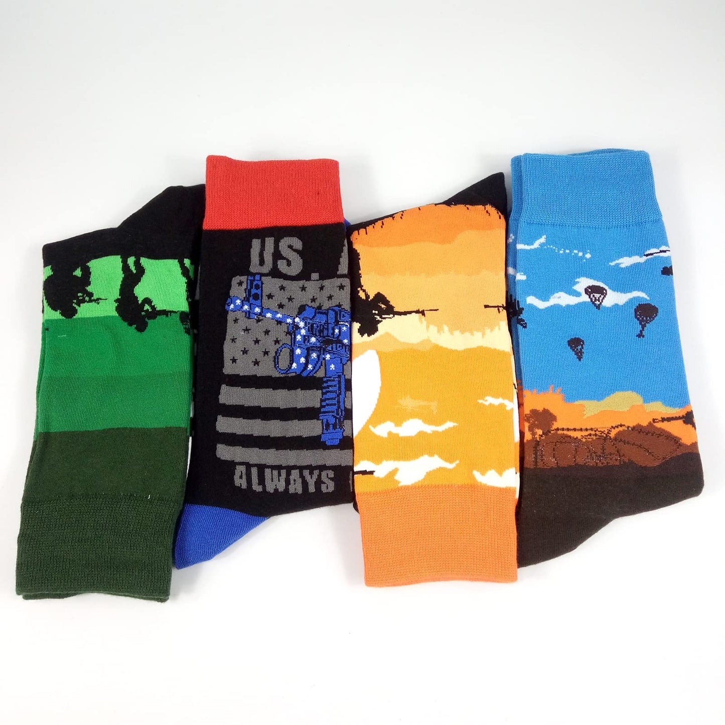 HSELL Mens Fun Patterned Dress Socks Funny Novelty Crazy Design Cotton Socks Gift for Men