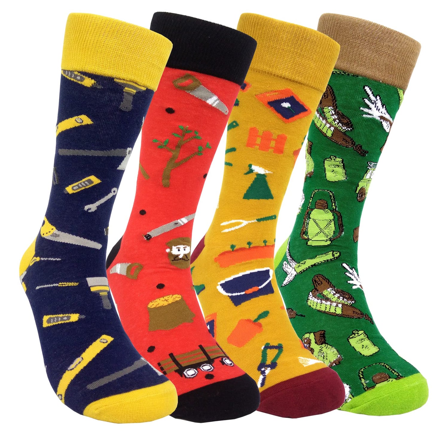 HSELL Mens Fun Patterned Dress Socks Funny Novelty Crazy Design Cotton Socks Gift for Men