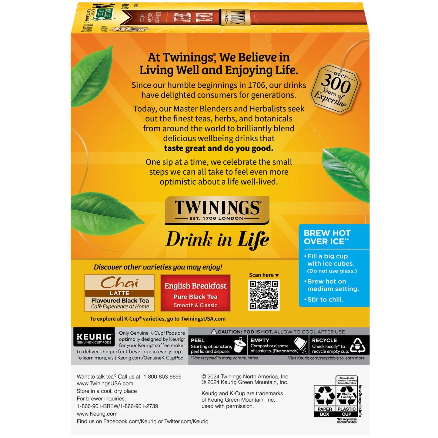 Twinings English Breakfast Tea K-Cup Pods for Keurig, Caffeinated, Smooth, Flavourful, Robust Black Tea, 24 Count (Pack of 1), Enjoy Hot or Iced