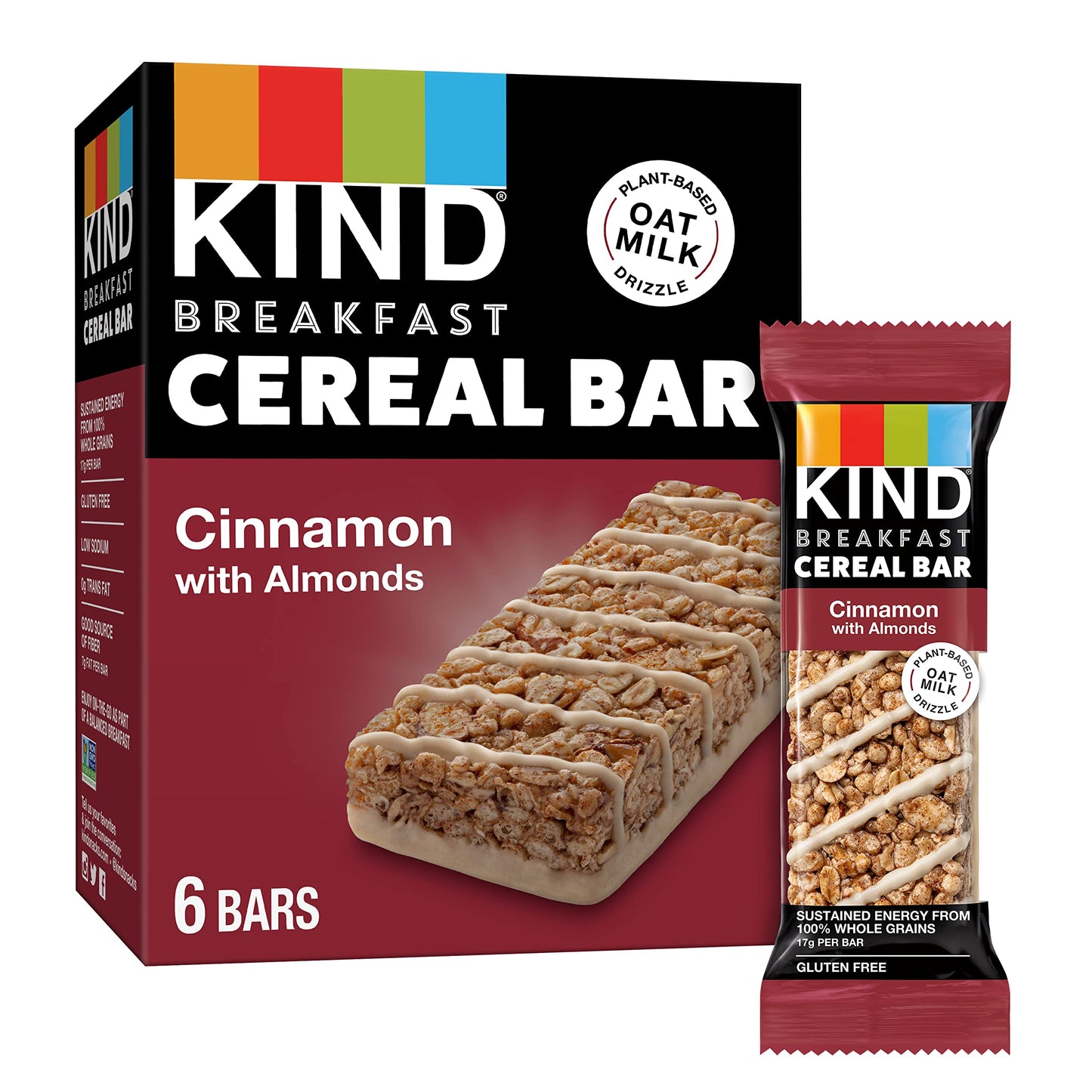 KIND Breakfast, Healthy Snack Bar, Almond Butter, Gluten Free Breakfast Bars, 8g Protein, 1.76 OZ Packs (6 Count)