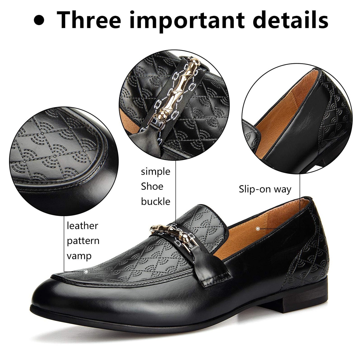 Meijiana Men's Fashion Classic Faux Leather Loafers and Weeding Dress Shoes for Men