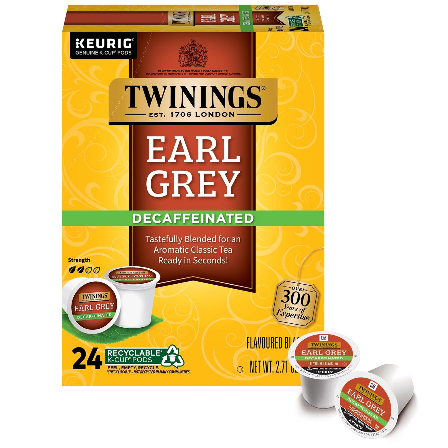 Twinings English Breakfast Tea K-Cup Pods for Keurig, Caffeinated, Smooth, Flavourful, Robust Black Tea, 24 Count (Pack of 1), Enjoy Hot or Iced