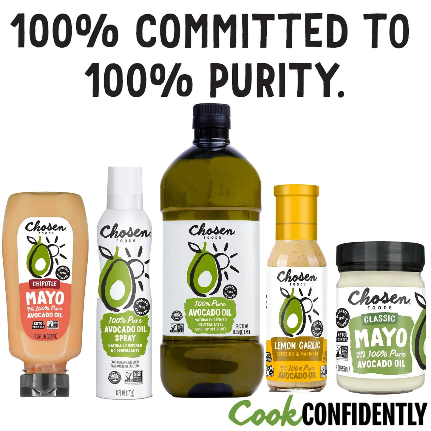 Chosen Foods 100% Avocado Oil-Based Classic Mayonnaise, Gluten & Dairy Free, Low-Carb, Keto & Paleo Diet Friendly, Mayo for Sandwiches, Dressings and Sauces, Made with Cage Free Eggs (32 Fl Oz)