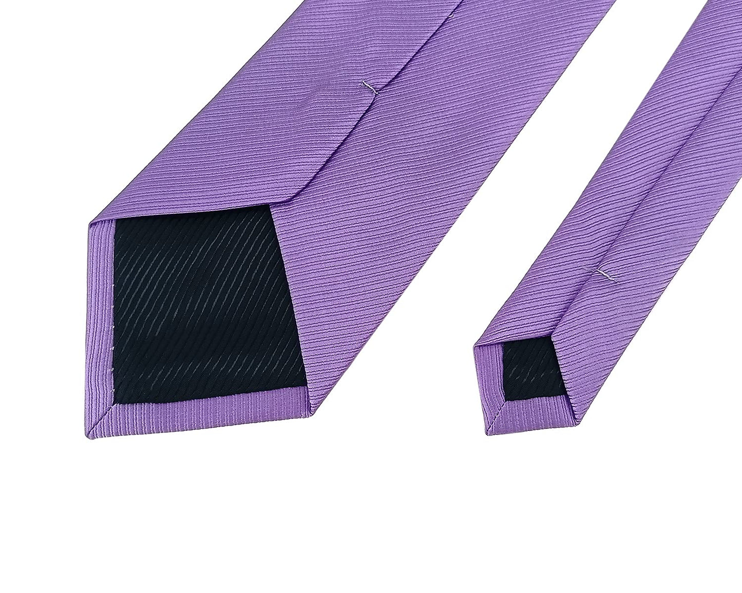 KOOELLE Men's Ties Solid Pure Color Plain Formal Black Ties For Men