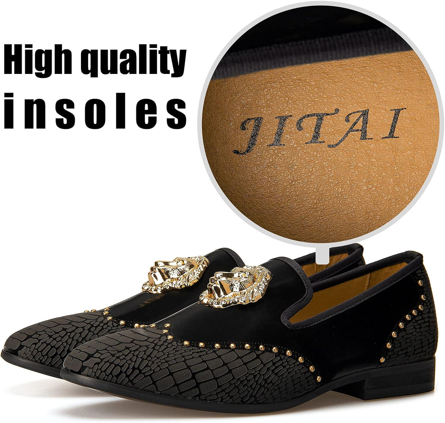 JITAI Luxury Men Shoes Black Loafers Leather Men 's Casual Shoes Brand Comfortable