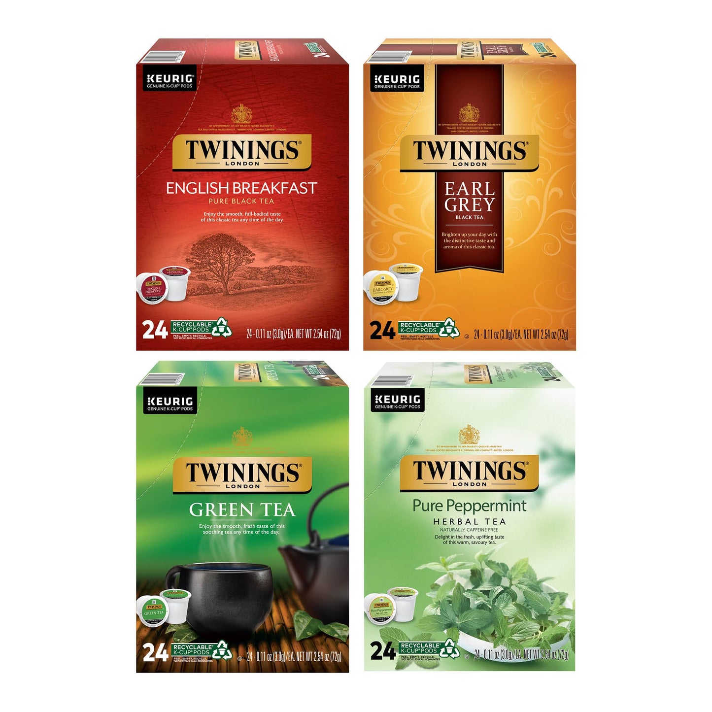 Twinings English Breakfast Tea K-Cup Pods for Keurig, Caffeinated, Smooth, Flavourful, Robust Black Tea, 24 Count (Pack of 1), Enjoy Hot or Iced