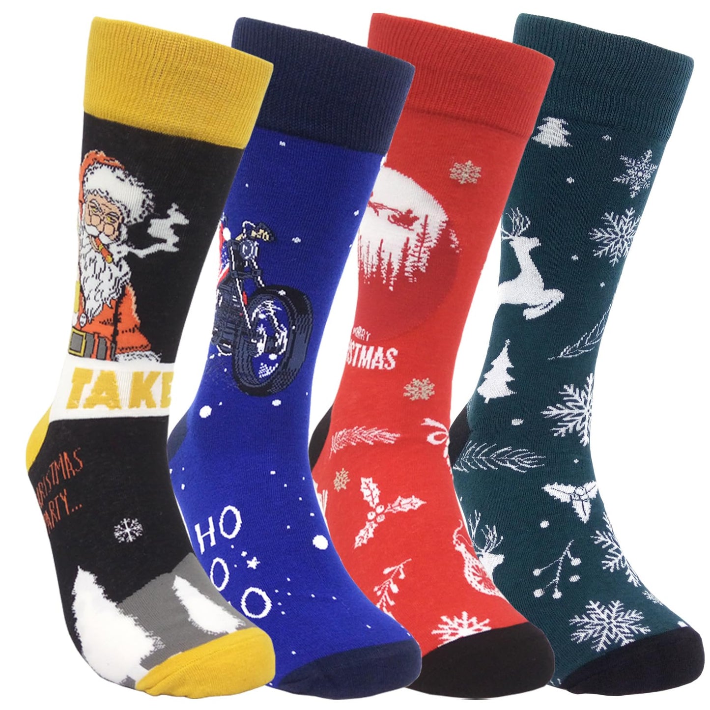 HSELL Mens Fun Patterned Dress Socks Funny Novelty Crazy Design Cotton Socks Gift for Men