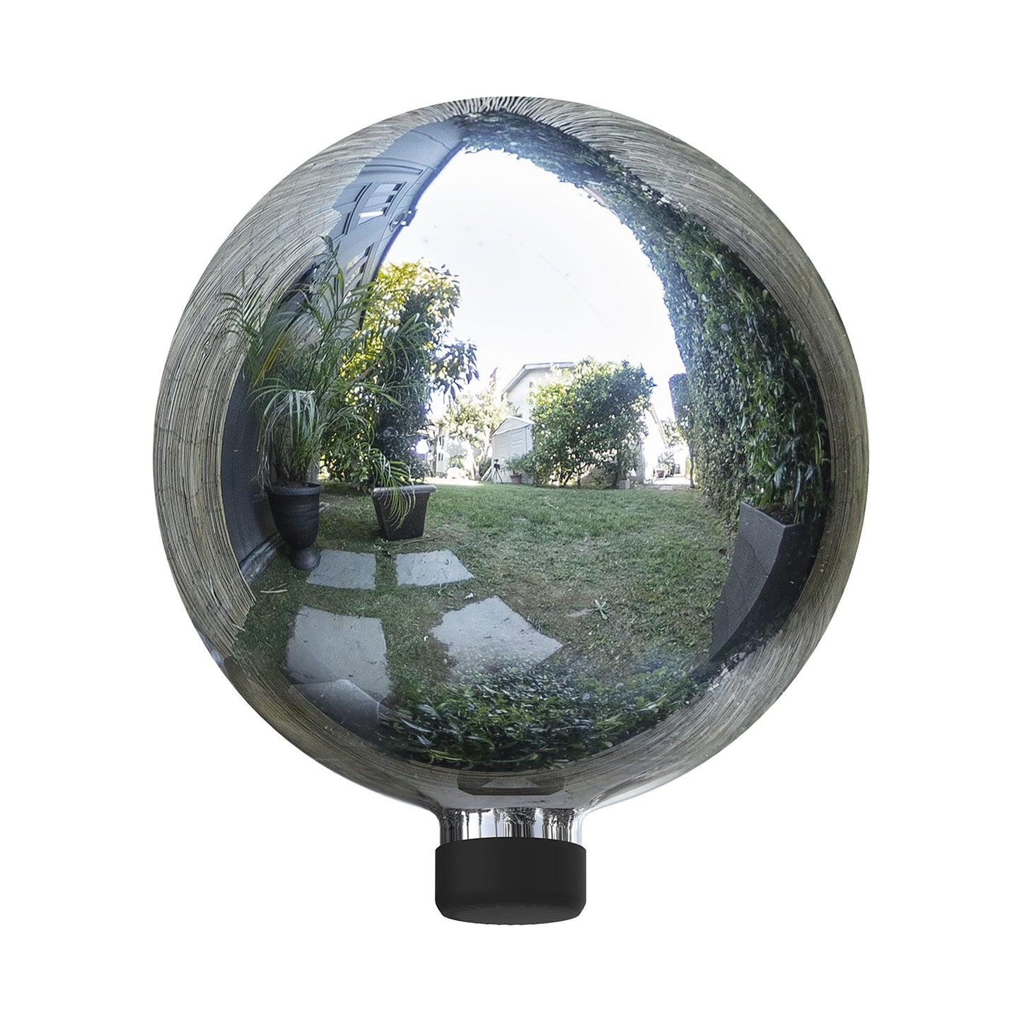 Alpine Corporation 10" Diameter Indoor/Outdoor Glass Gazing Globe Yard Decoration, Silver