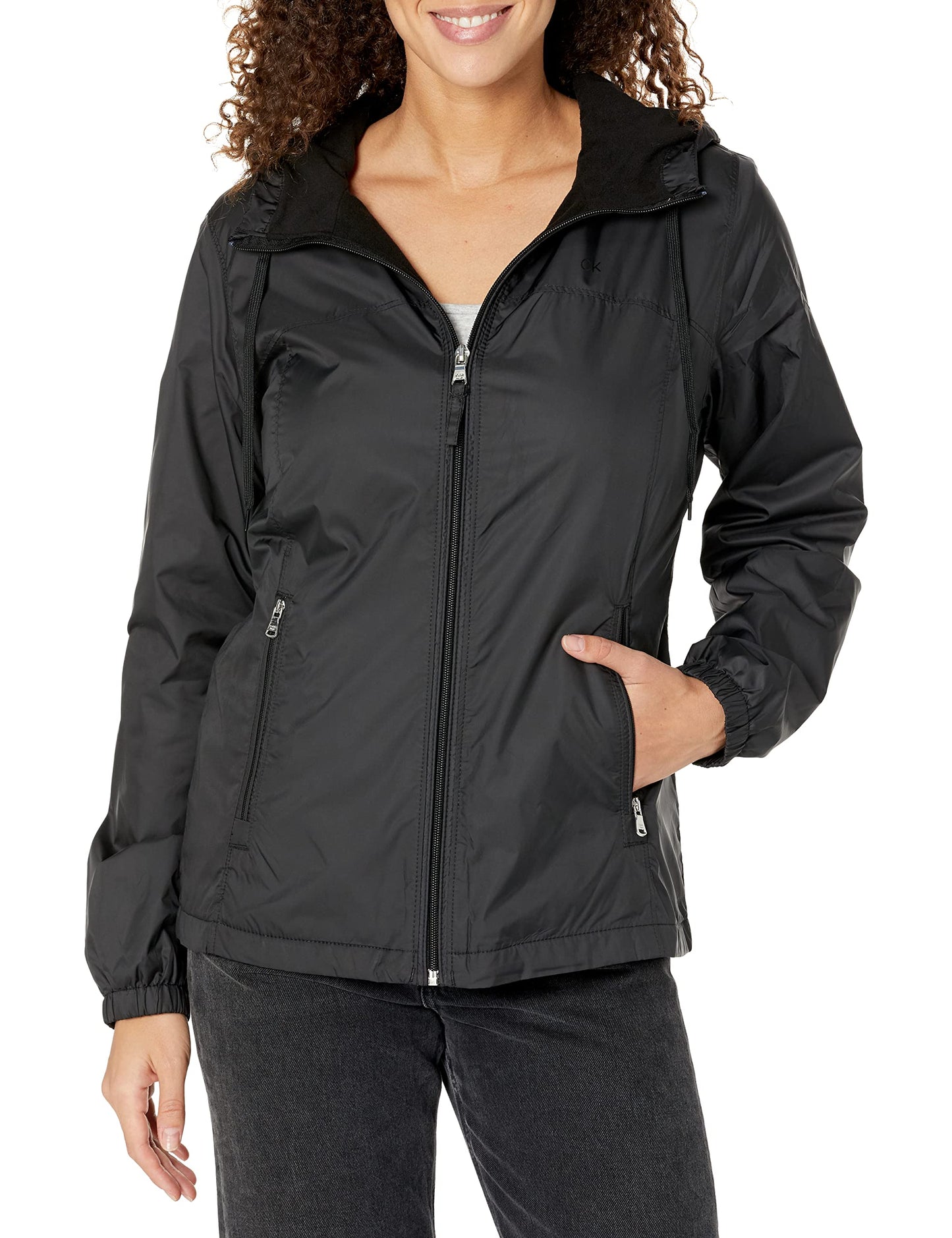 Calvin Klein Womens Zip Front Windbreaker