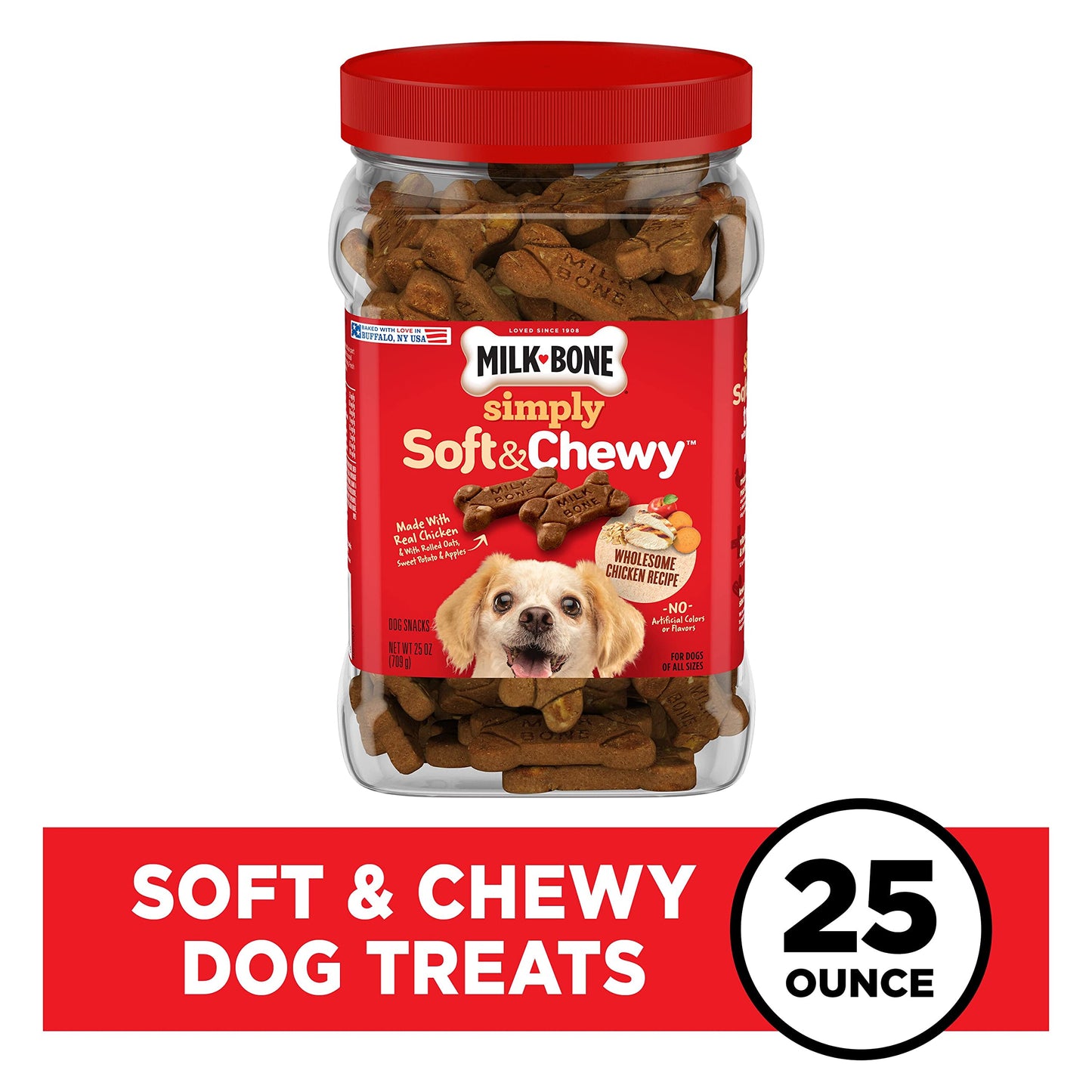 Milk-Bone Soft & Chewy Dog Treats, Beef & Filet Mignon Recipe, 25 Ounce