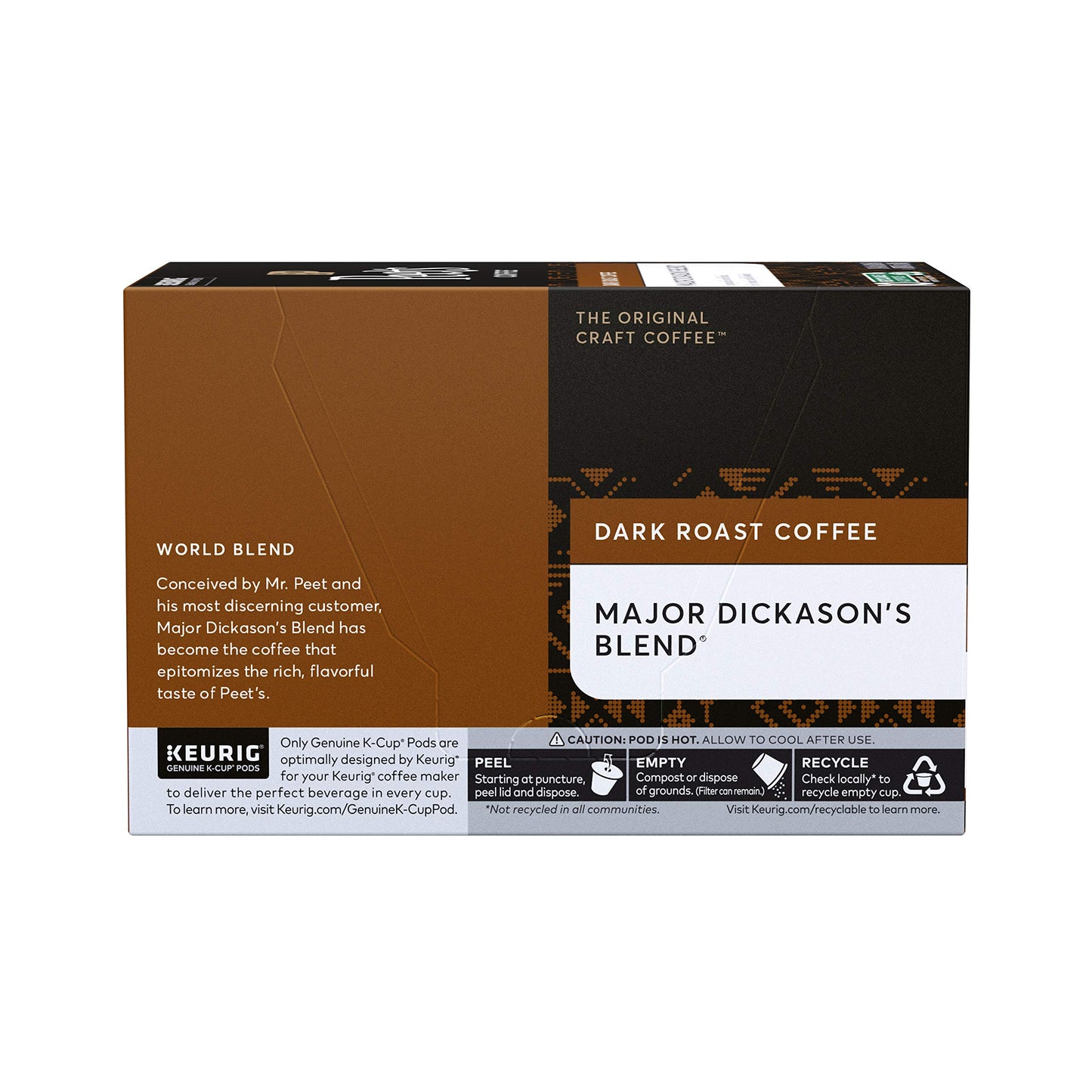 Peet's Coffee, Dark Roast K-Cup Pods for Keurig Brewers - Major Dickason's Blend 75 Count (1 Box of 75 K-Cup Pods)