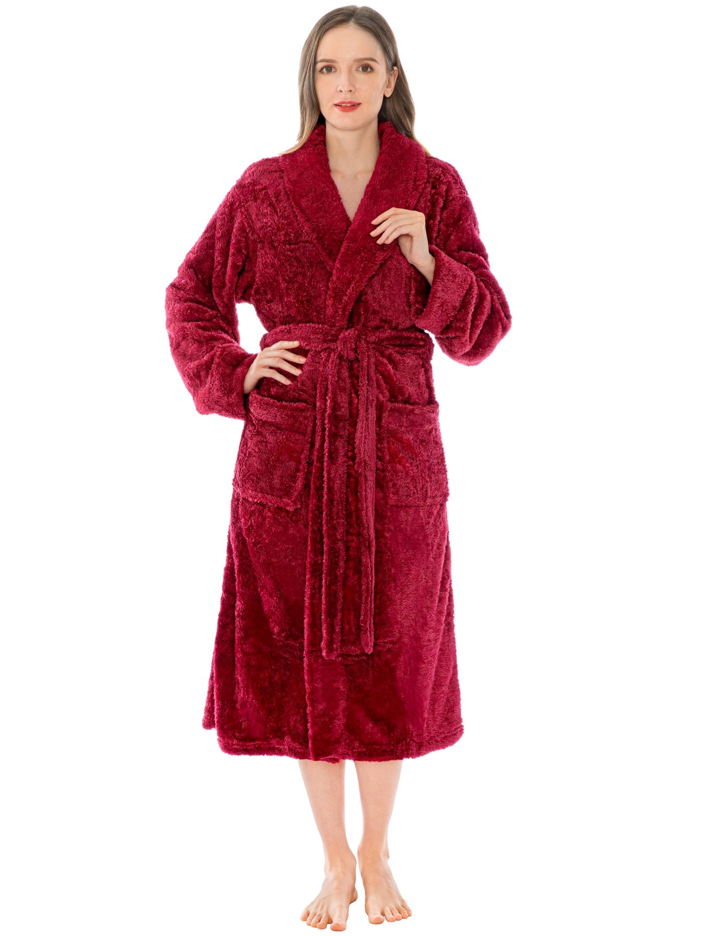 PAVILIA Premium Womens Plush Soft Robe Fluffy, Warm, Fleece Sherpa Shaggy Bathrobe