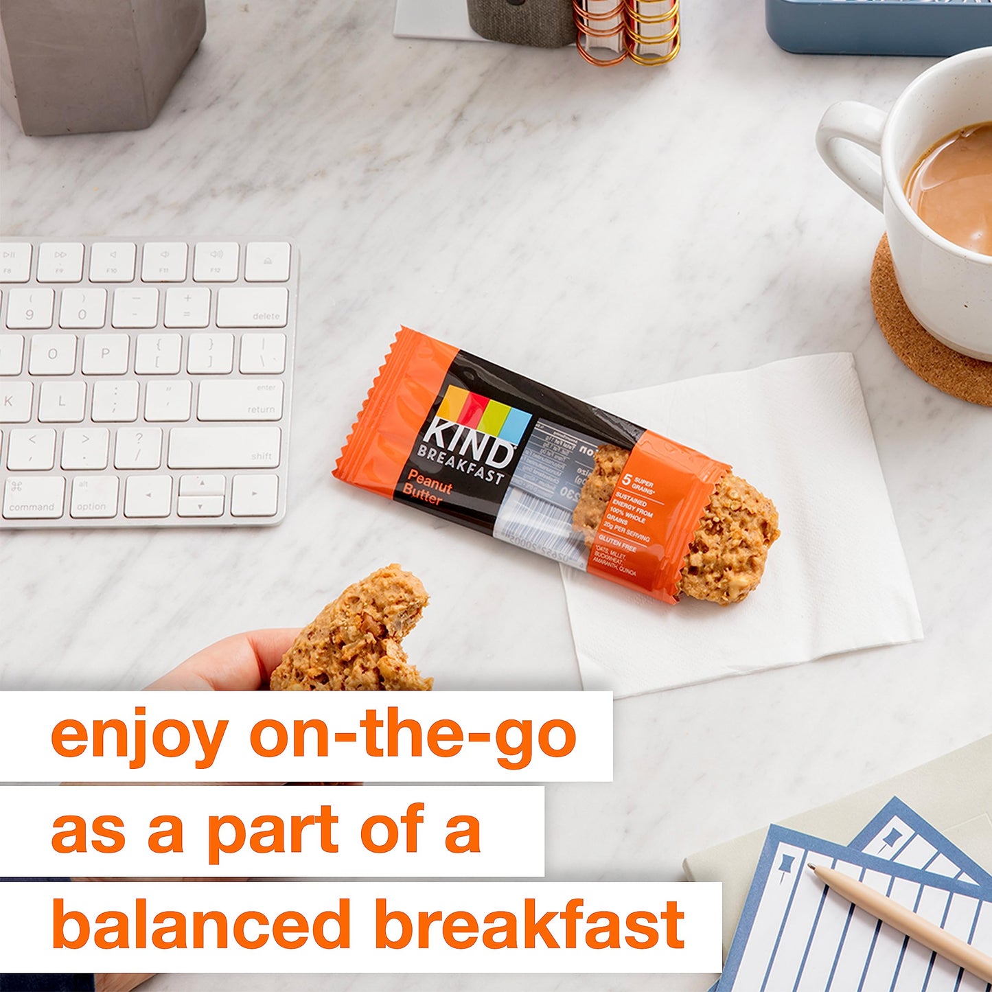 KIND Breakfast, Healthy Snack Bar, Almond Butter, Gluten Free Breakfast Bars, 8g Protein, 1.76 OZ Packs (6 Count)