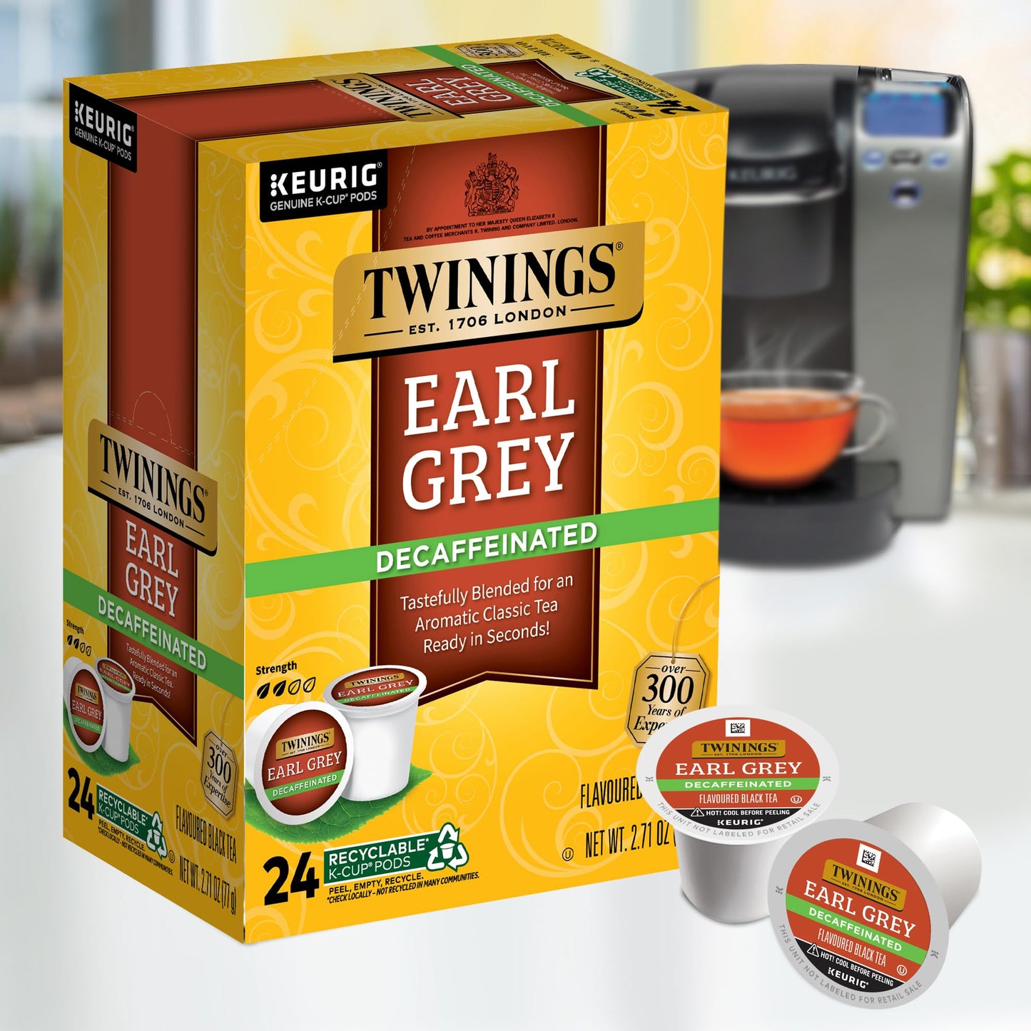 Twinings English Breakfast Tea K-Cup Pods for Keurig, Caffeinated, Smooth, Flavourful, Robust Black Tea, 24 Count (Pack of 1), Enjoy Hot or Iced