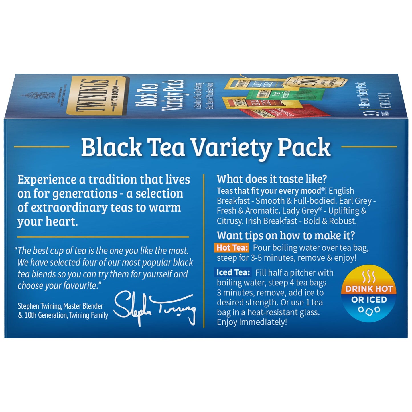 Twinings Decaffeinated English Breakfast Individually Wrapped Black Tea Bags, 20 Count Pack of 6, Flavourful & Robust