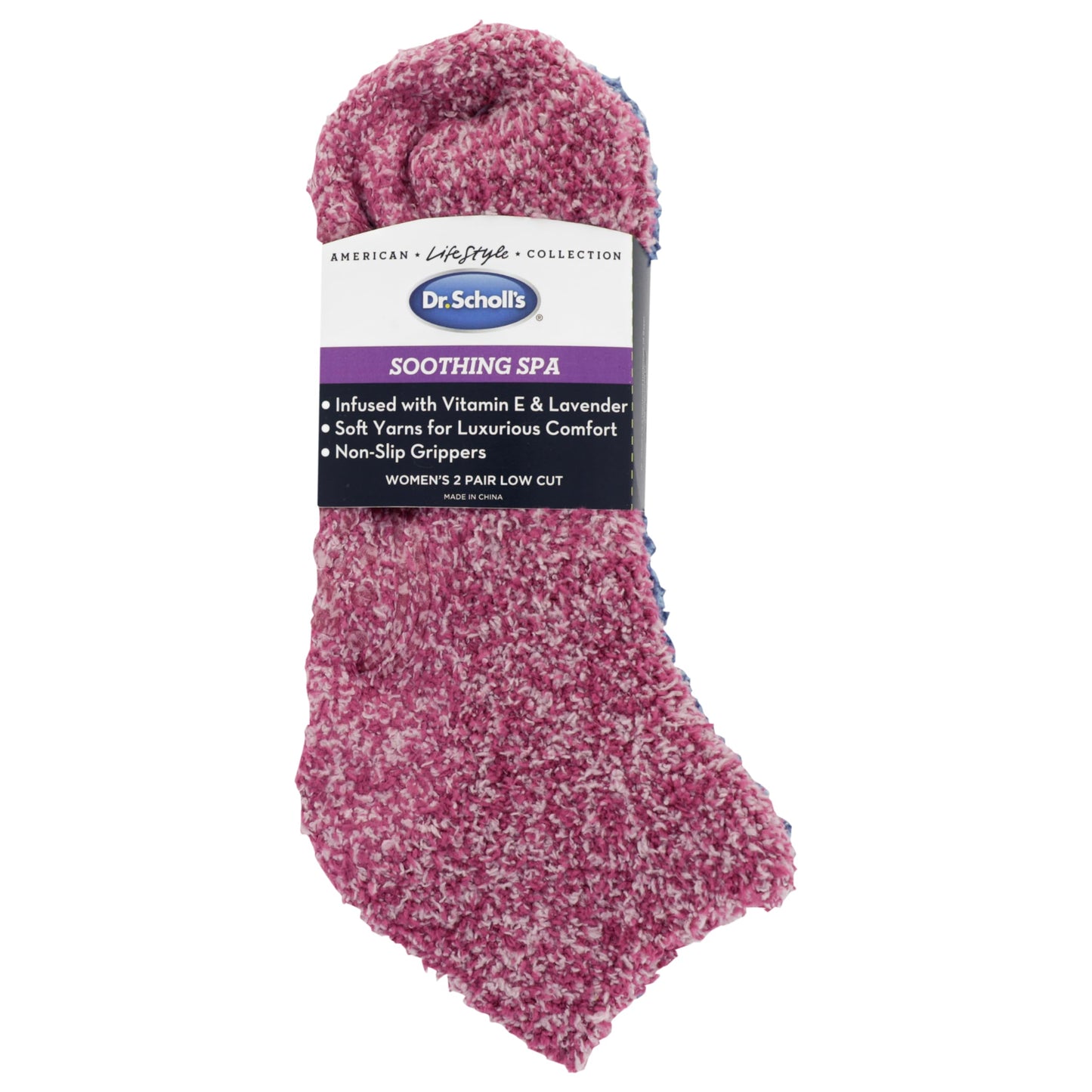 Dr. Scholl’s Women’s Fuzzy Spa Socks - Cozy Low Cut 2 & 3 Pairs - Lavender & Vitamin E Infused