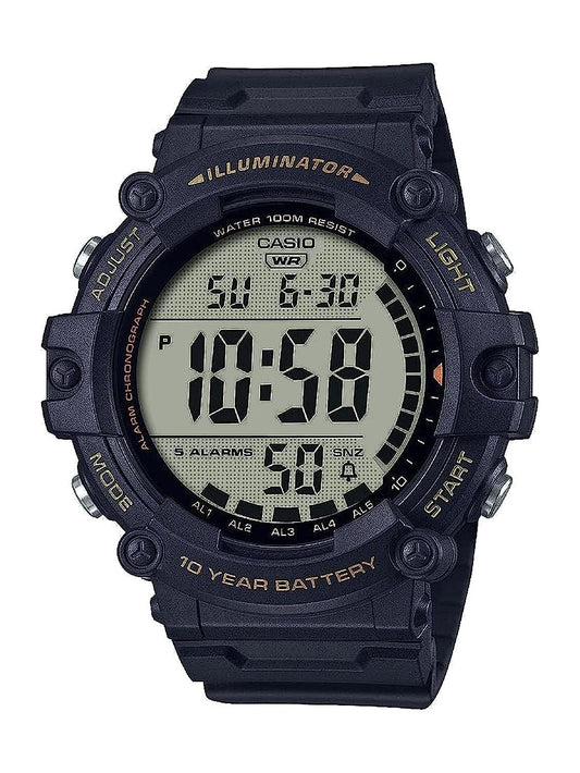 Casio Illuminator AE1500WH Series | 10-Year Battery | LED Backlight | 5-Alarms | 1/100 Sec Stopwatch | Men's Digital Watch