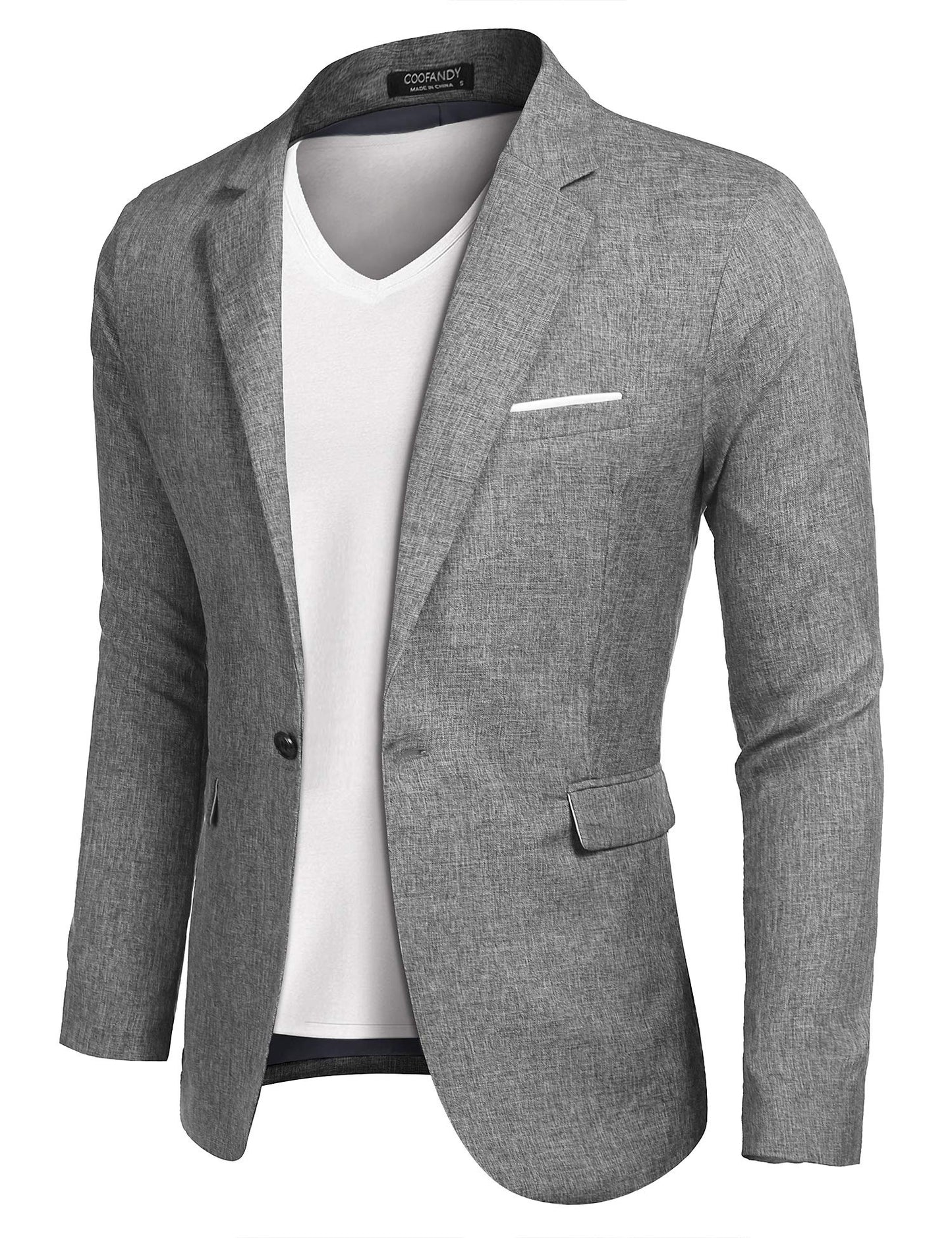 COOFANDY Men's Blazer Casual Sport Coats Slim Fit One Button Suit Jacket Lightweight Sports Jacket