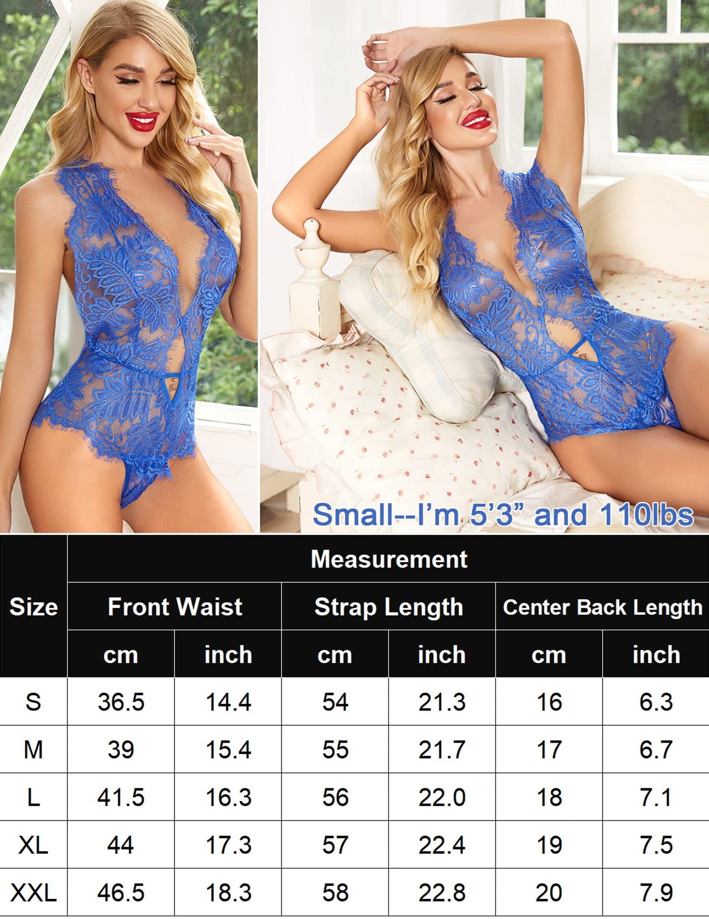 Avidlove Women One Piece Lingerie Lace Bodysuit Deep V Teddy Mini Babydoll