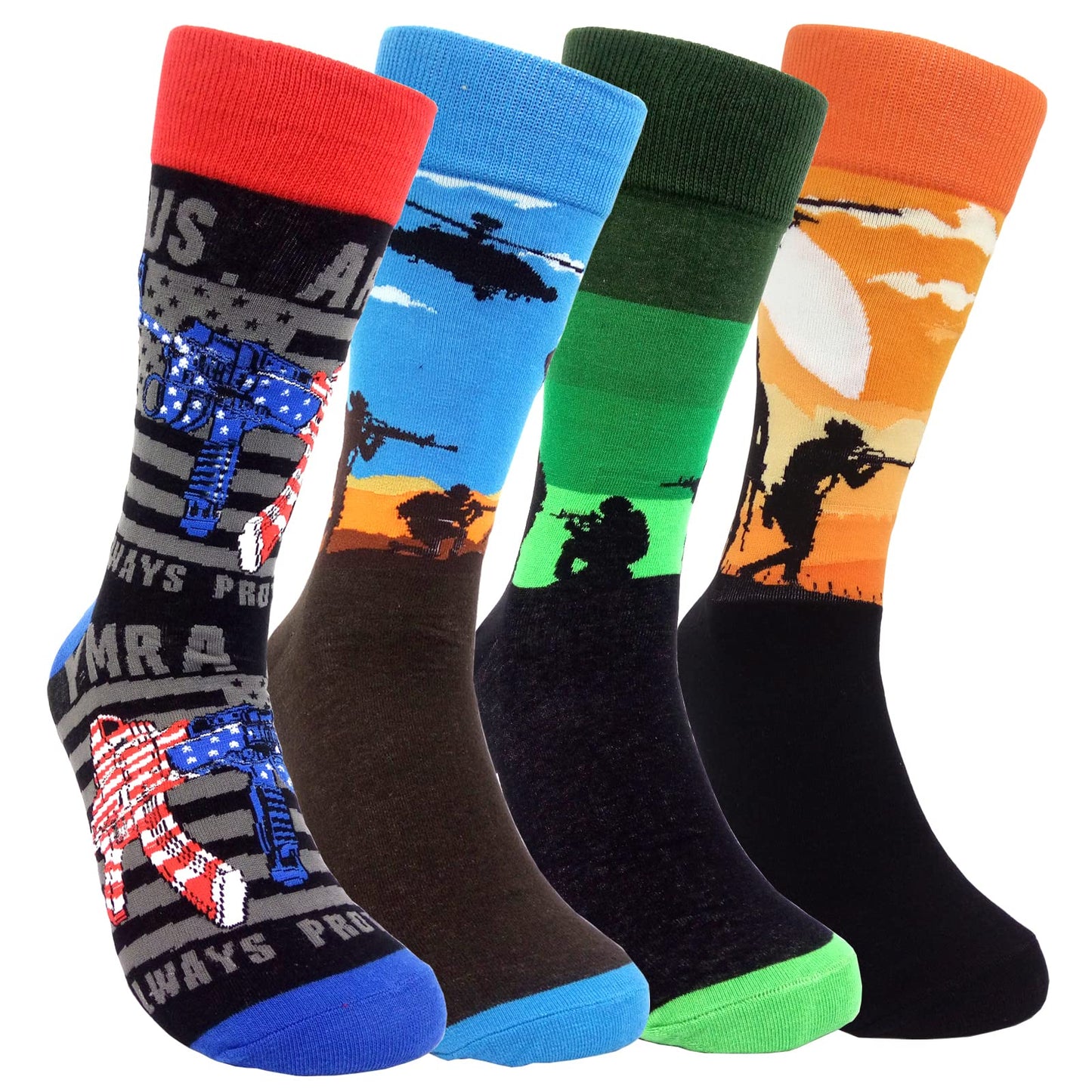 HSELL Mens Fun Patterned Dress Socks Funny Novelty Crazy Design Cotton Socks Gift for Men