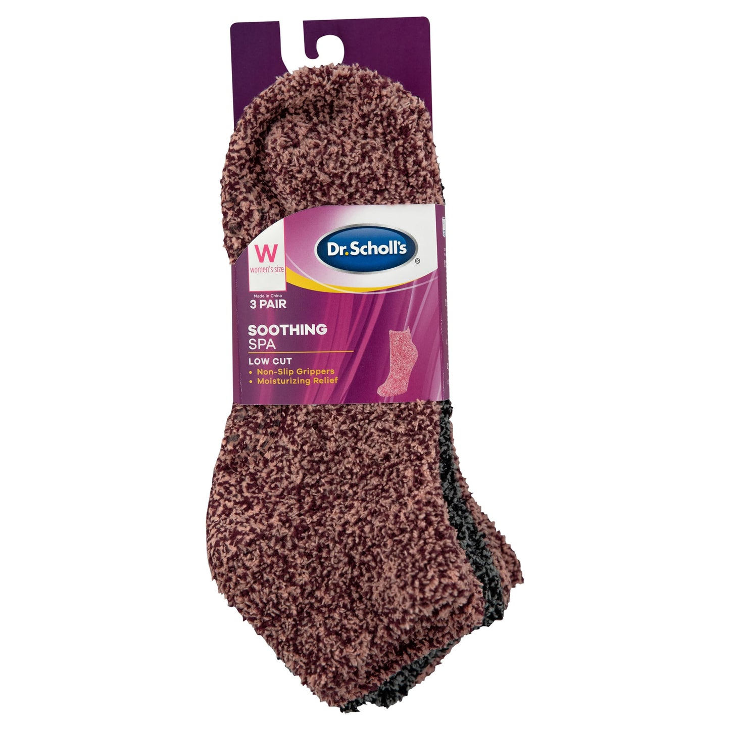 Dr. Scholl’s Women’s Fuzzy Spa Socks - Cozy Low Cut 2 & 3 Pairs - Lavender & Vitamin E Infused