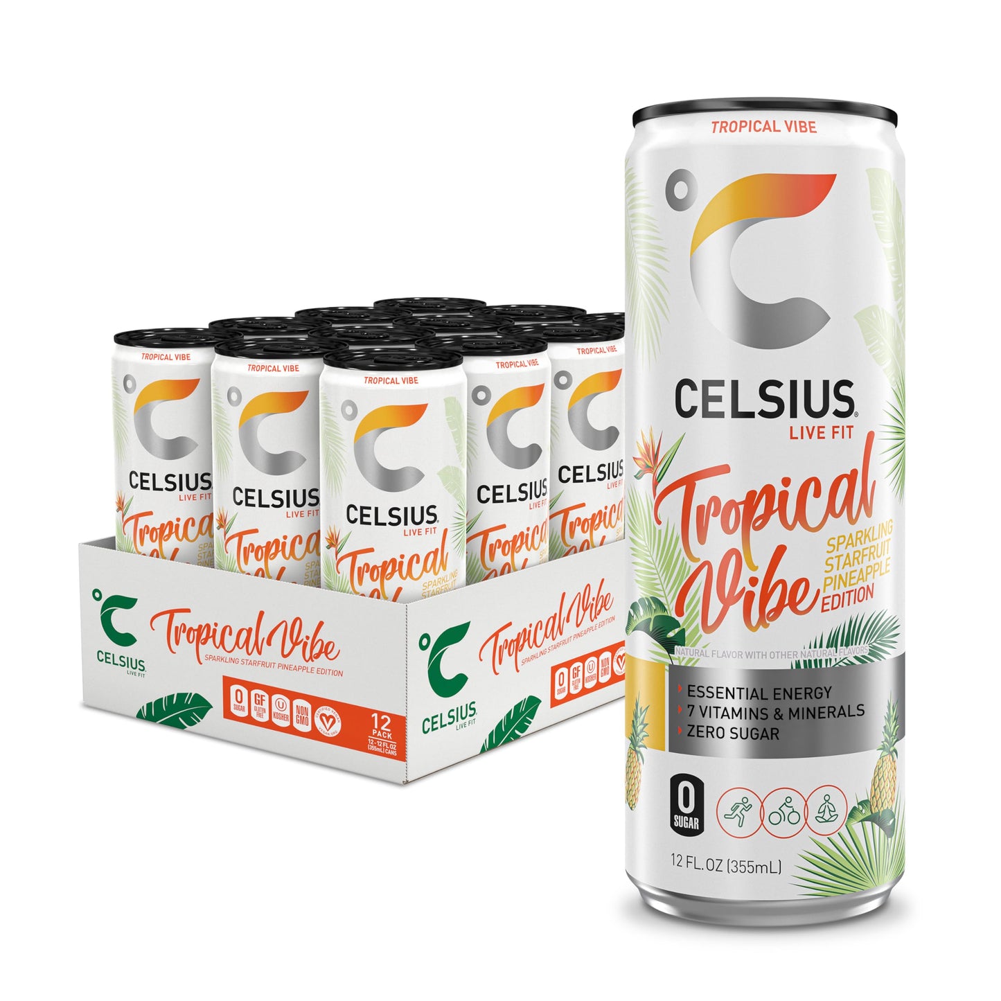 CELSIUS Assorted Flavors Official Variety Pack, Functional Essential Energy Drinks, 12 Fl Oz (Pack of 12)