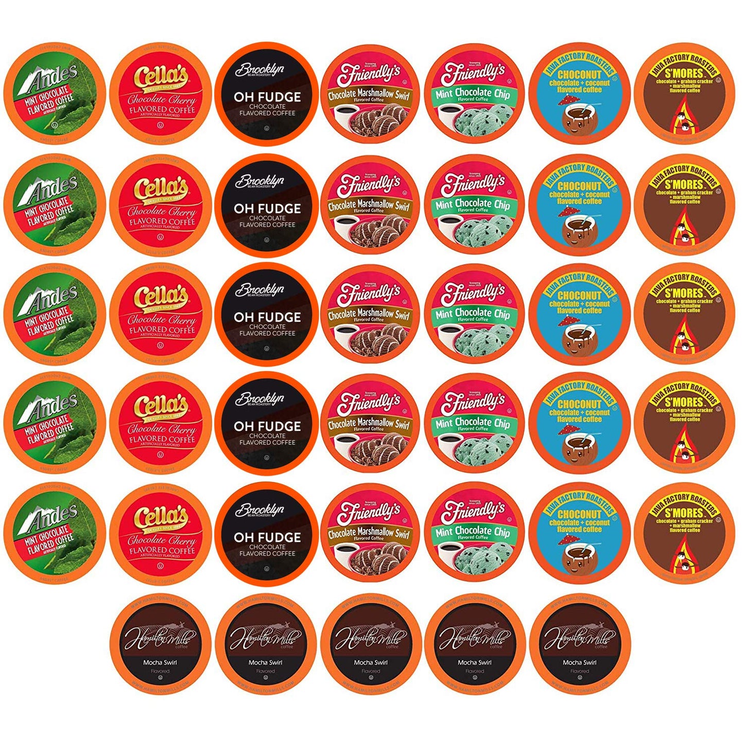 Two Rivers Coffee Flavored Coffee Pods Compatible with Keurig K Cup Brewers, Assorted Variety Pack Flavored Coffee, 40 Count