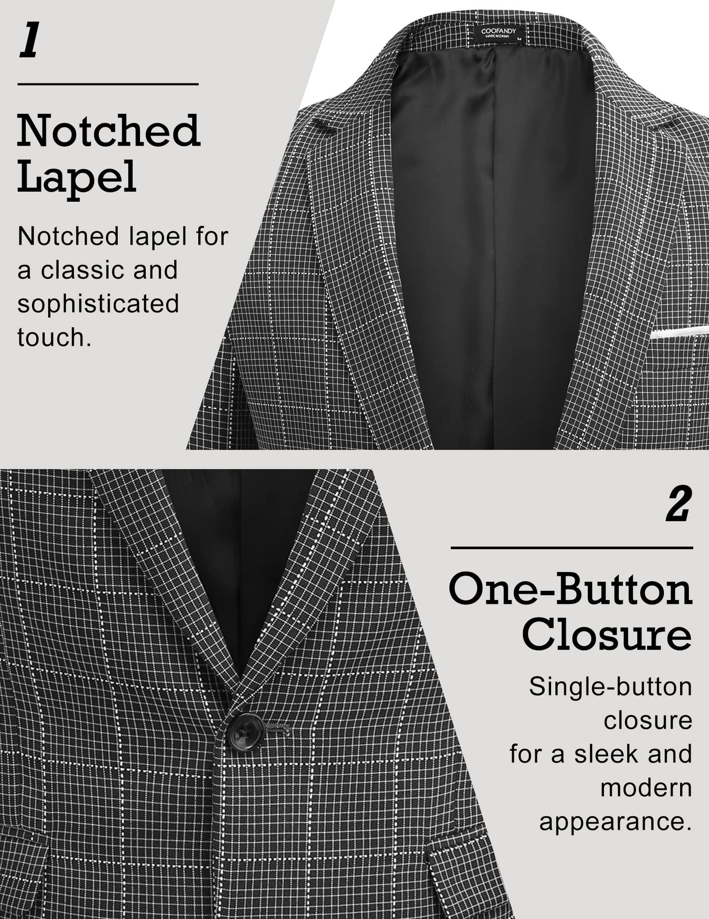 COOFANDY Men's Blazer Casual Sport Coats Slim Fit One Button Suit Jacket Lightweight Sports Jacket