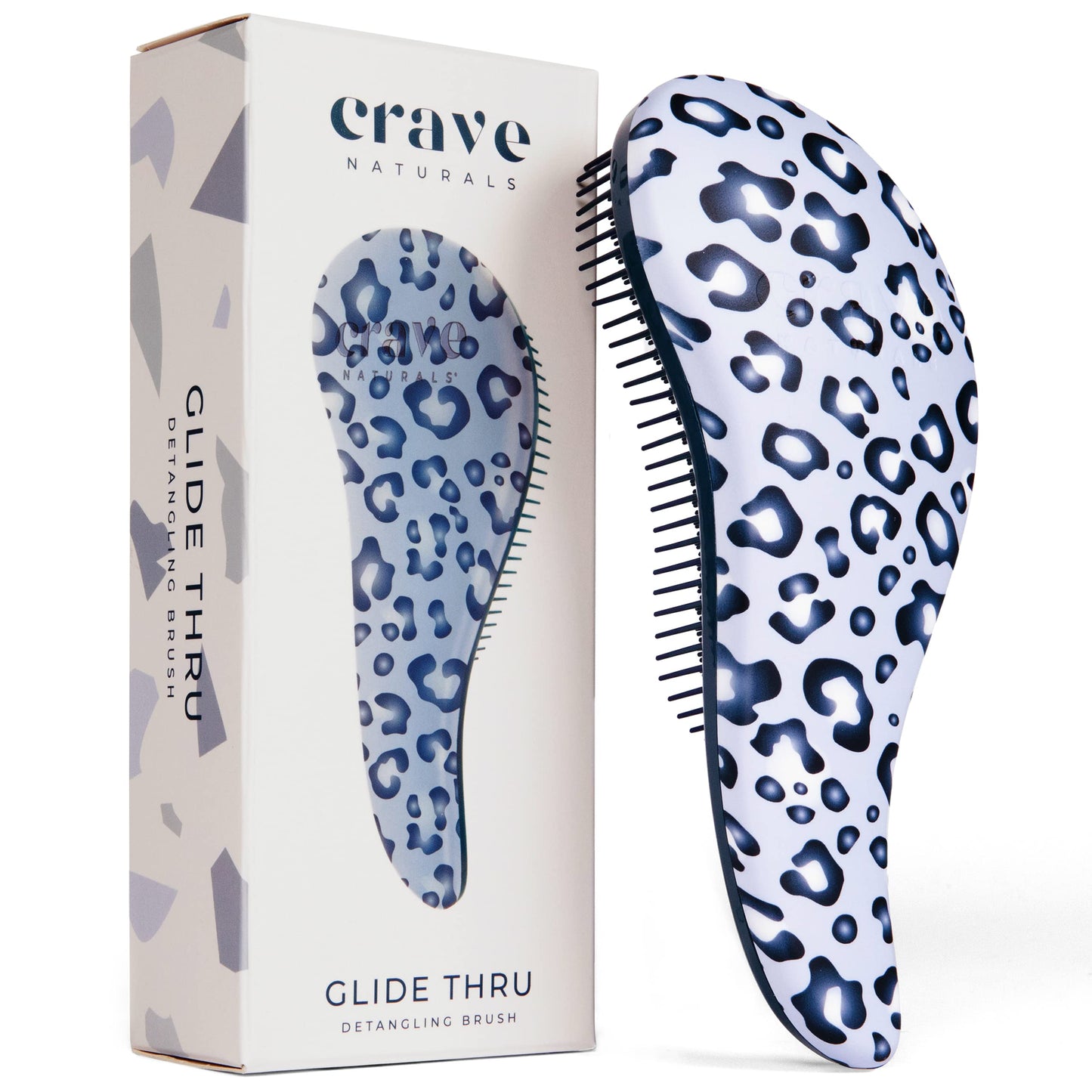 Crave Naturals Glide Thru Detangling Brush for Adults & Kids Hair - Detangler Brush for Natural, Curly, Straight, Wet or Dry Hair - Hairbrush for Men & Women, Little Girl Hair Accessories, Turquoise