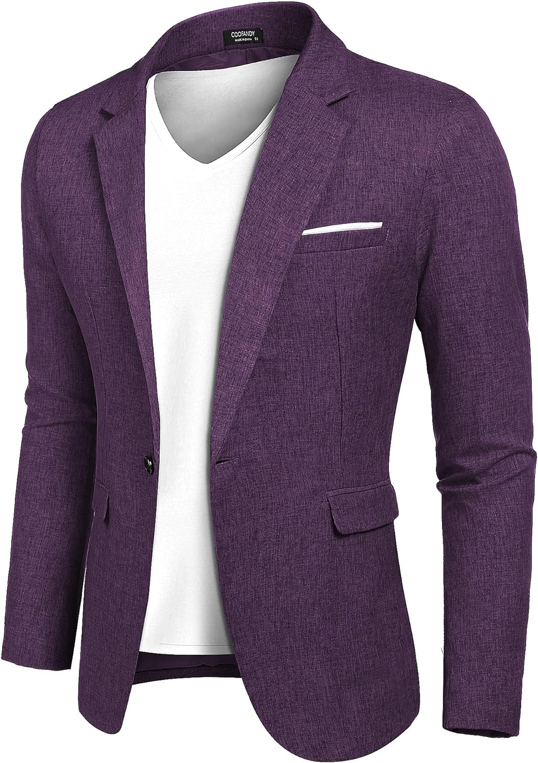 COOFANDY Men's Blazer Casual Sport Coats Slim Fit One Button Suit Jacket Lightweight Sports Jacket