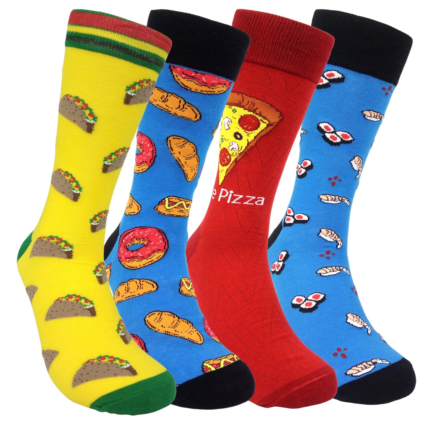 HSELL Mens Fun Patterned Dress Socks Funny Novelty Crazy Design Cotton Socks Gift for Men