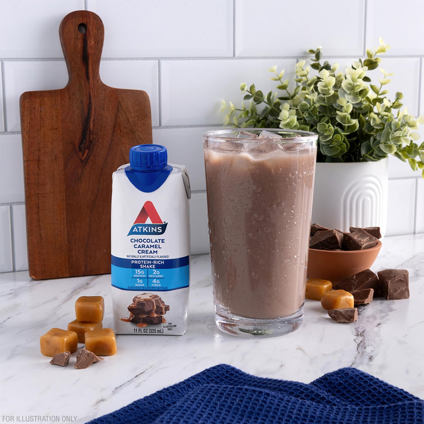 Atkins Milk Chocolate Delight Protein Shake, 15g Protein, Low Glycemic, 2g Net Carb, 1g Sugar, Keto Friendly, 12 Count