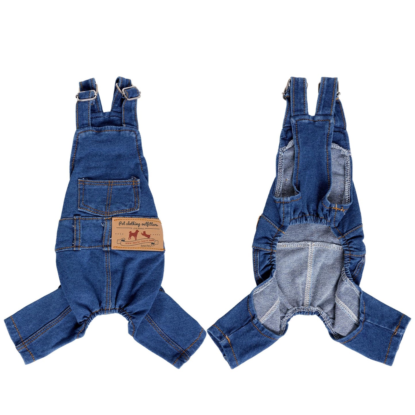 1 Piece of Dog Denim Shirts Puppy Jean Jacket Sling Jumpsuit Costumes Pet Jean Overalls Dog Pants Outfits for Small Puppy Cat Pets (Blue, Small)