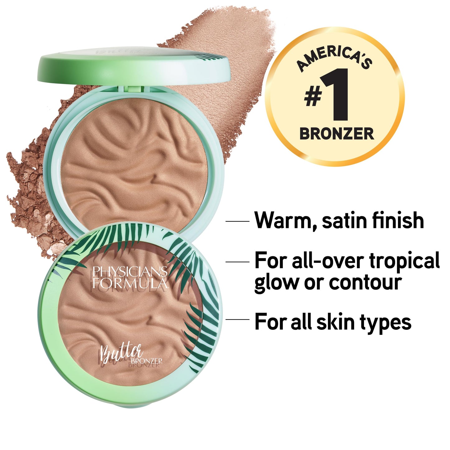 Physicians Formula Murumuru Butter Bronzer, Moisturizing, Nourishing Murumuru Butter Blend for Silky All-Day Luminous Glow, Dermatologist Tested, Hypoallergenic, Vegan & Cruelty-Free -Bronzer