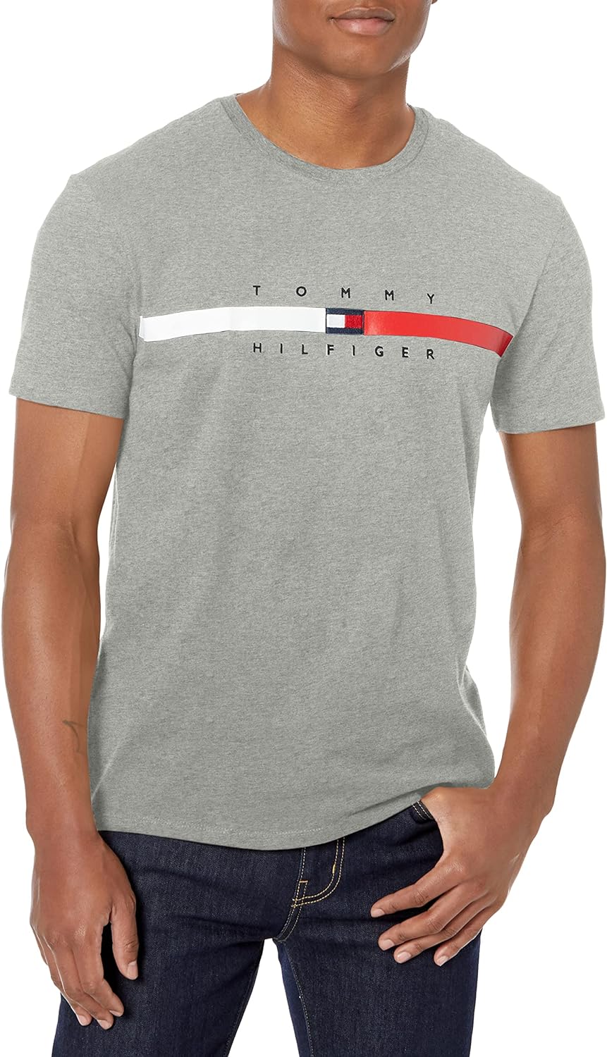 Tommy Hilfiger Men's Short Sleeve Signature Stripe Graphic T-Shirt