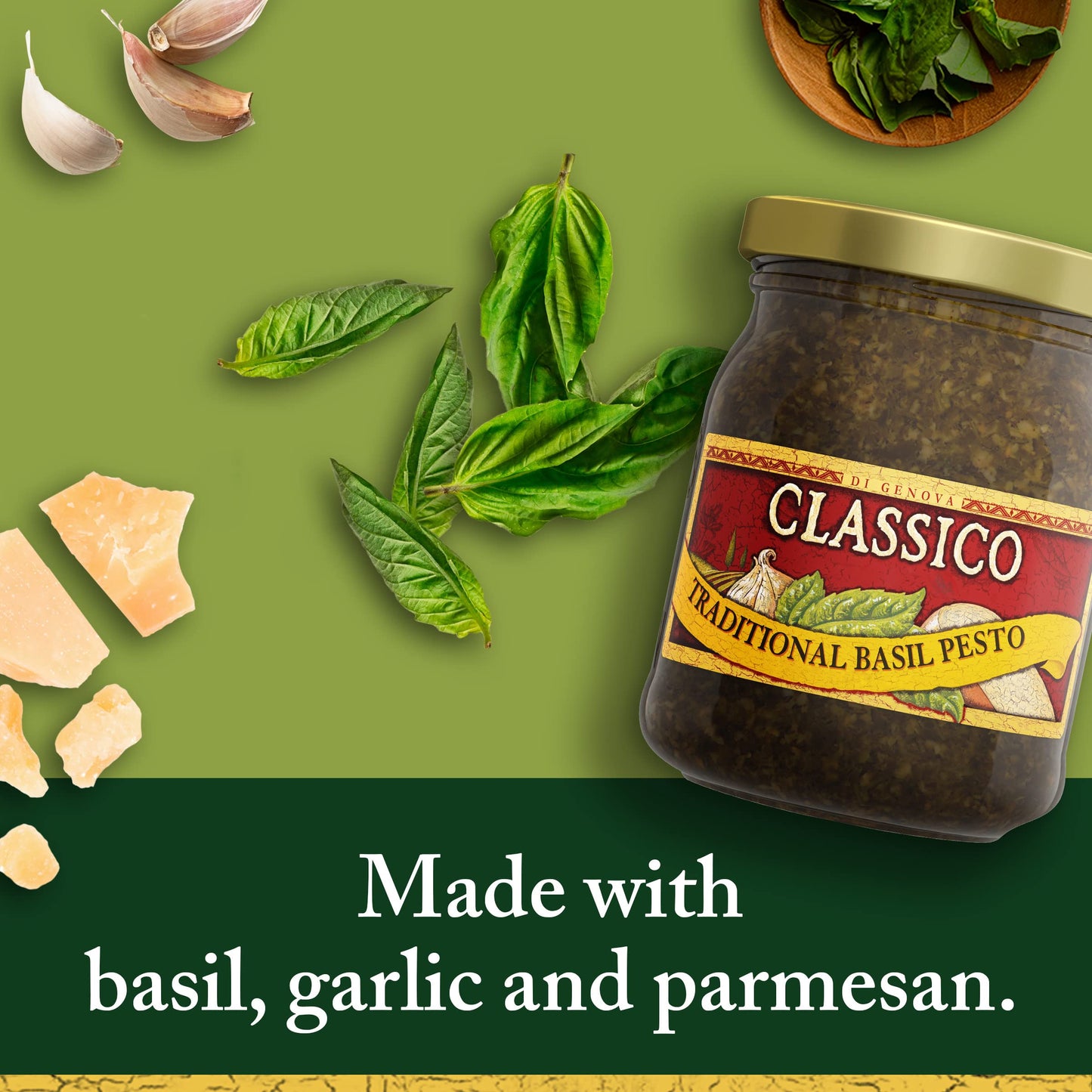 Classico Signature Recipes Traditional Basil Pesto Sauce & Spread (8.1 oz Jar)