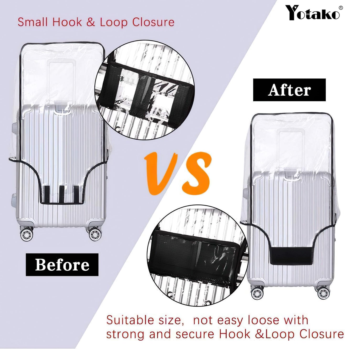 Yotako Clear PVC Suitcase Cover Protectors 28 Inch Luggage Cover for Wheeled Suitcase (28''(24.80''H x 19.90''L x 12.40''W))