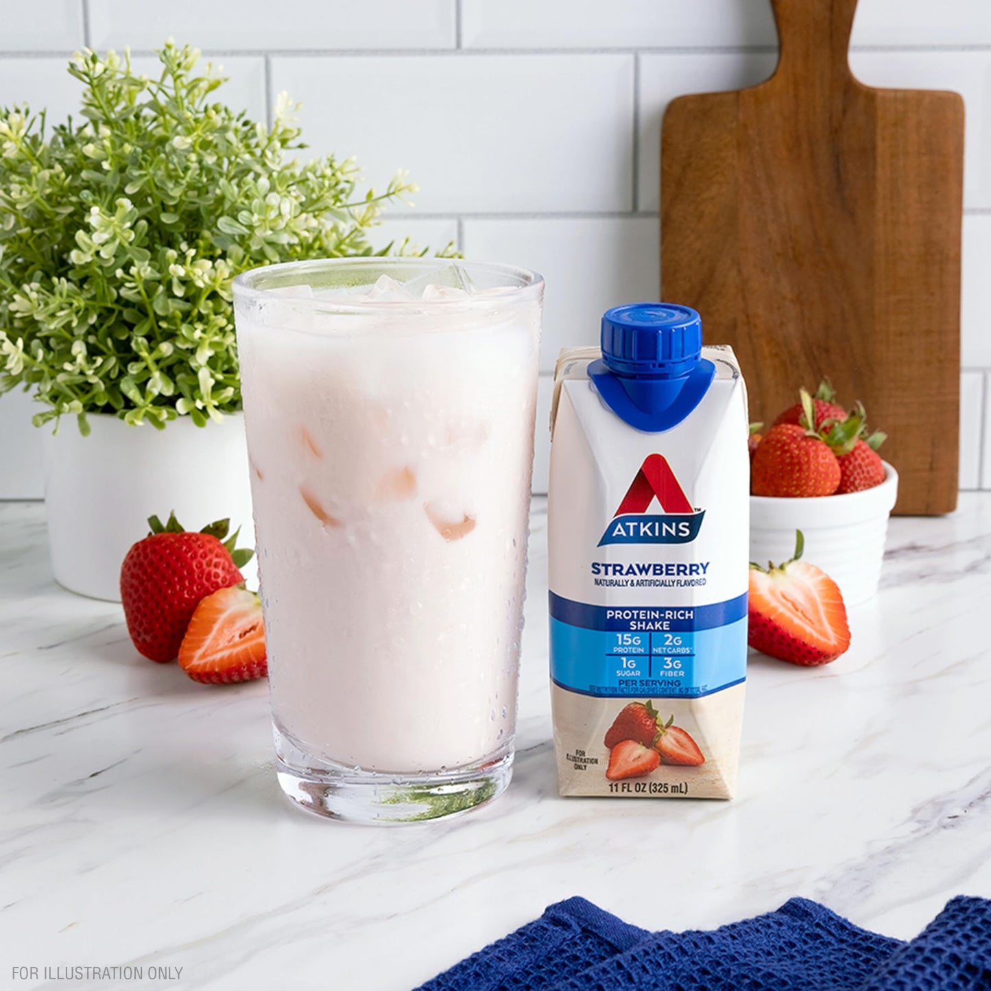 Atkins Milk Chocolate Delight Protein Shake, 15g Protein, Low Glycemic, 2g Net Carb, 1g Sugar, Keto Friendly, 12 Count