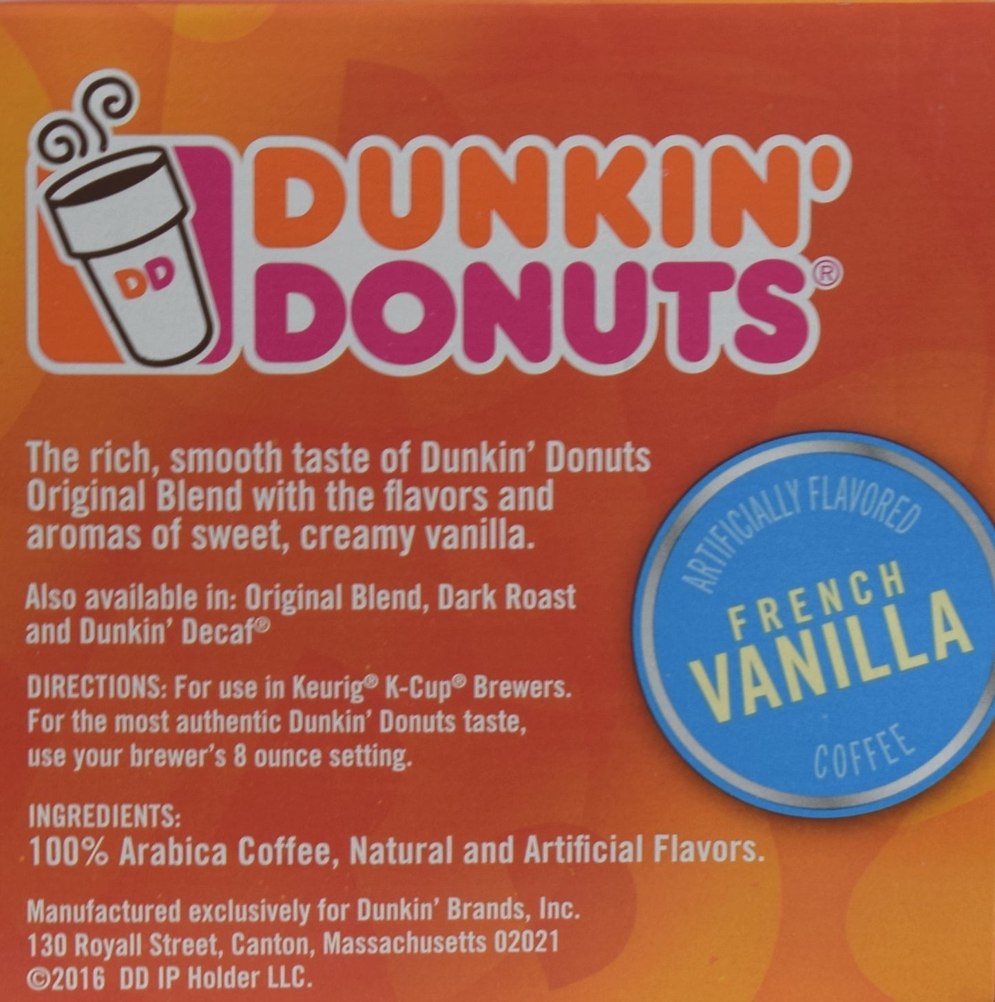 Dunkin' Original Blend Single Serve Keurig K-Cup Pods, Medium Roast Coffee, 60 Pods total (6 Boxes of 10)